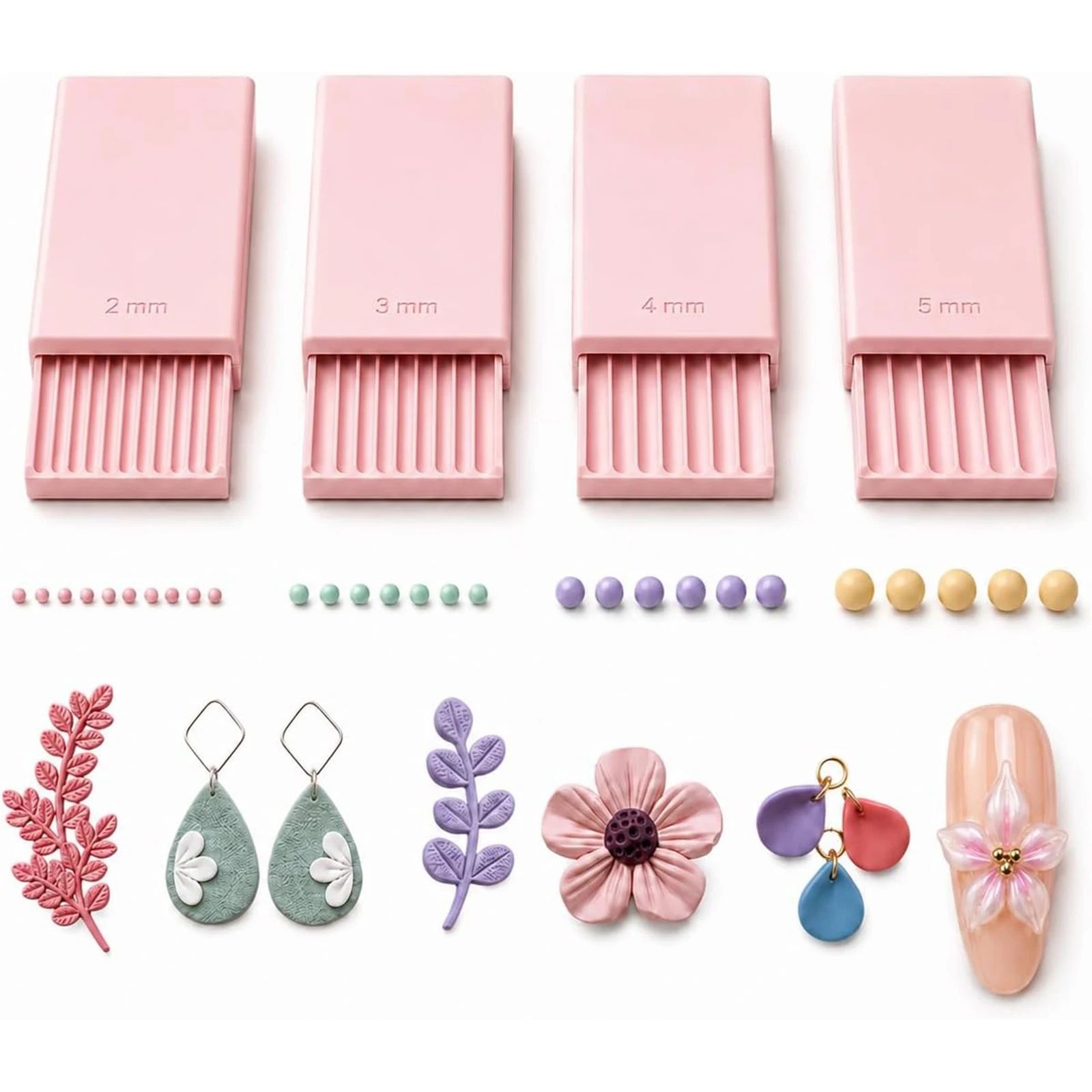 Nail Art Flower - 4PCS 3D Print Clay Gel Ball