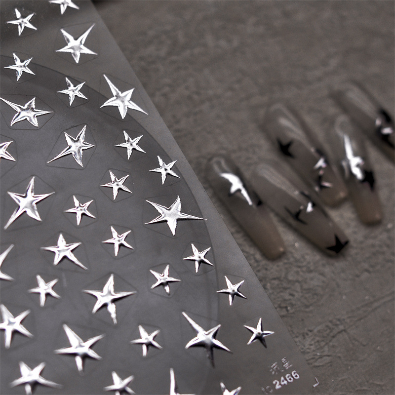 Nail Art Zelda - 3D Bronzing Laser Silver Irregular Star