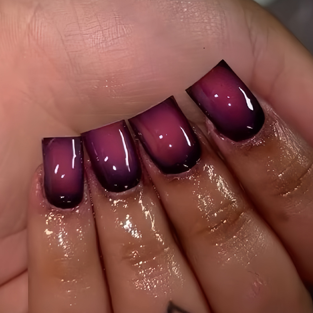 Nail Art Flower - Short Square fake nails for women