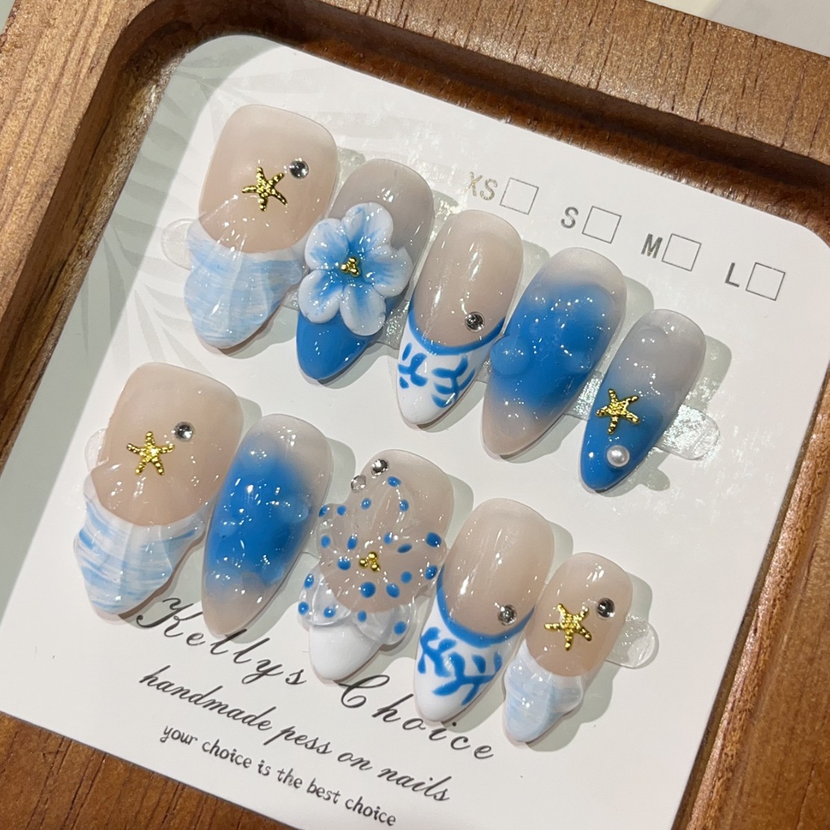 Nail Art Flower - 10Pcs Summer Island Style Fake Nail