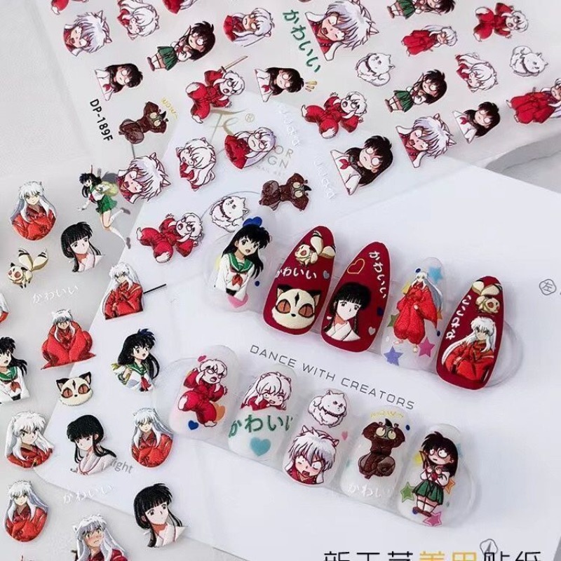 Nail Art One Piece - Inuyasha Relief Nail Stickers Sesshoumaru Higurashi