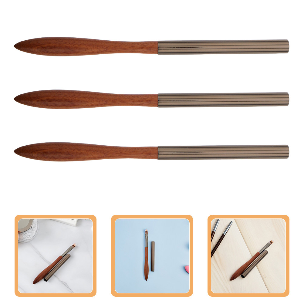 Nail Art Brush Set - 3Pcs Nail Art Brush Set Flat