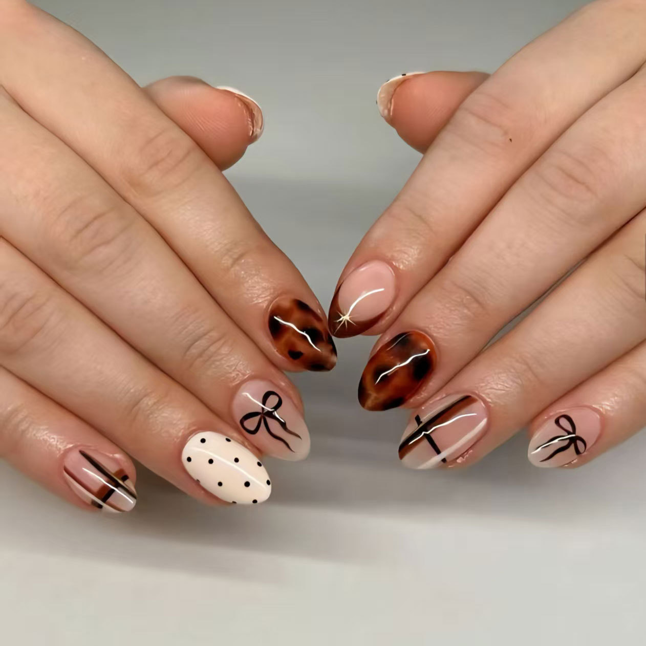 24pcs Flower False Nails Brown - đánh giá và giá Nail Art Flower