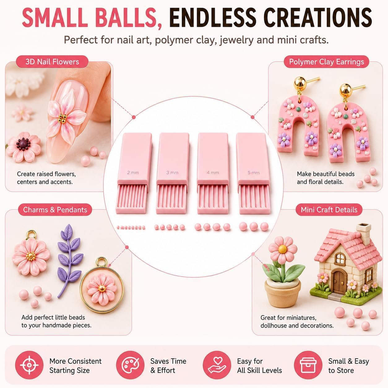 4PCS 3D Print Clay Gel Ball Ma - đánh giá và giá Nail Art Flower