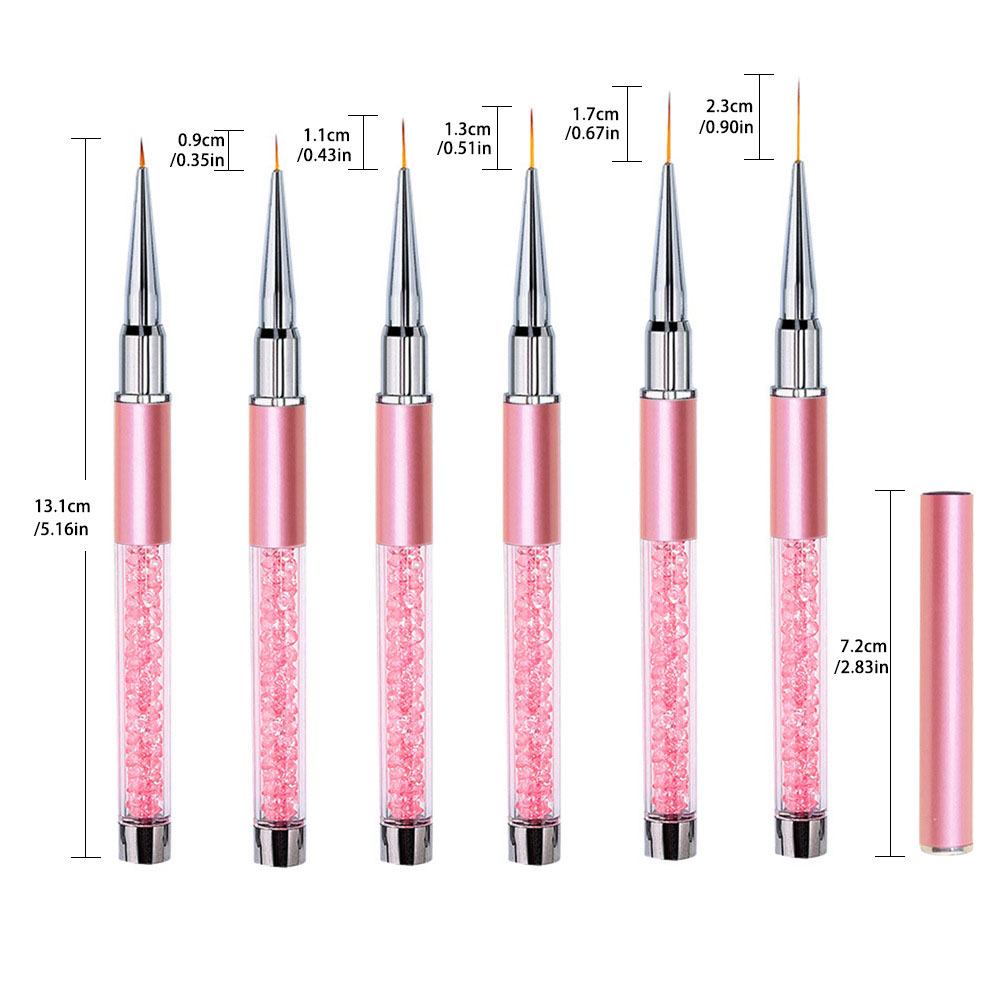 6pcs/Set Acrylic French Stripe - đánh giá và giá Nail Art Brush Set
