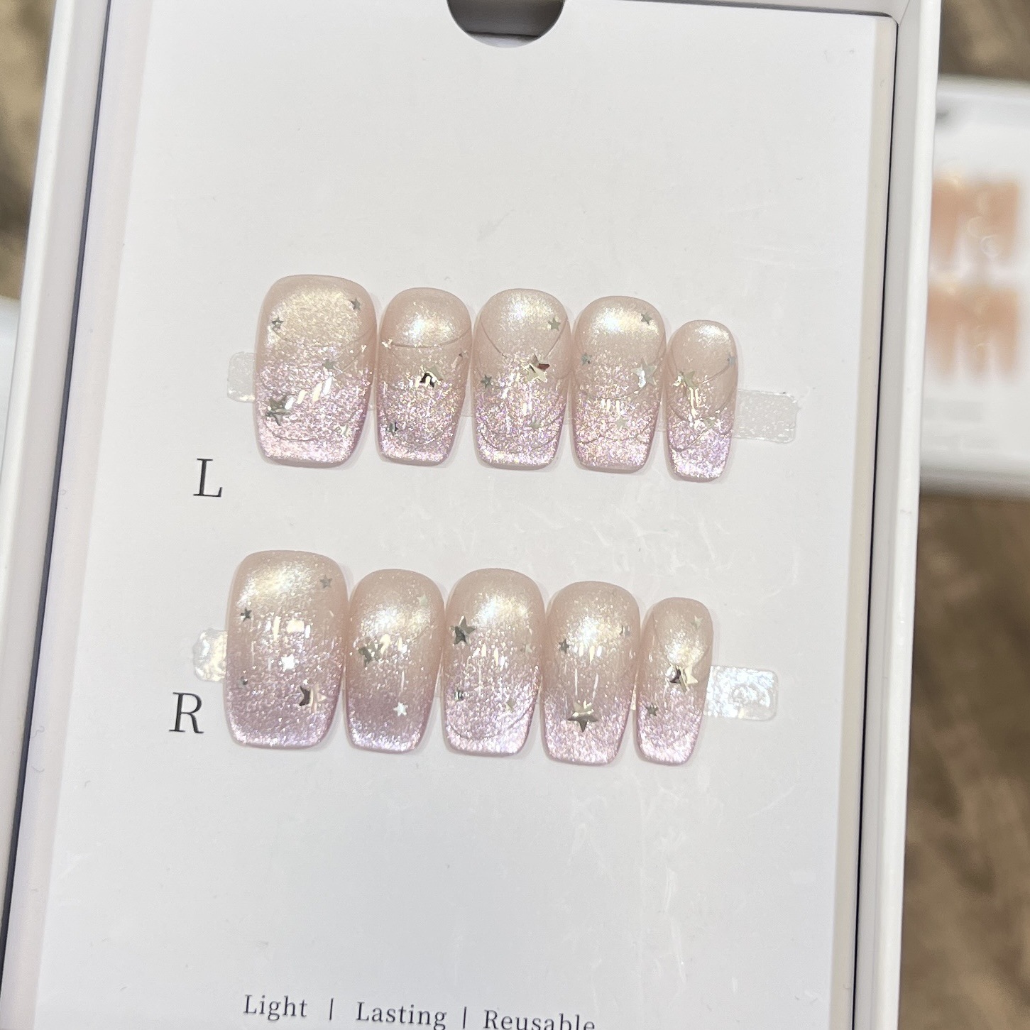 10pcs French Blue Glossy Flora - đánh giá và giá Nail Art Glossy