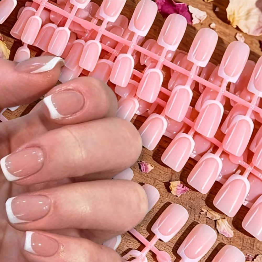 120PCS Short Square French Tip - đánh giá và giá Nail Art Glossy