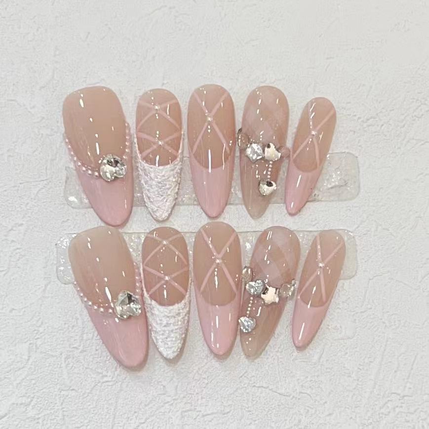 10Pcs Handmade Press on Nails  - đánh giá và giá Nail Art Flower