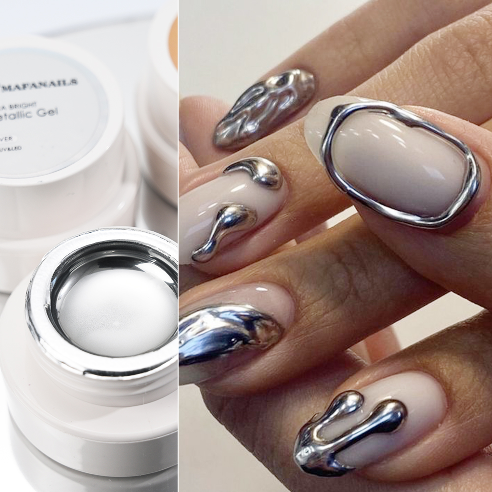 5ml Silver Gold Metallic Gel N - đánh giá và giá Nail Art Glossy