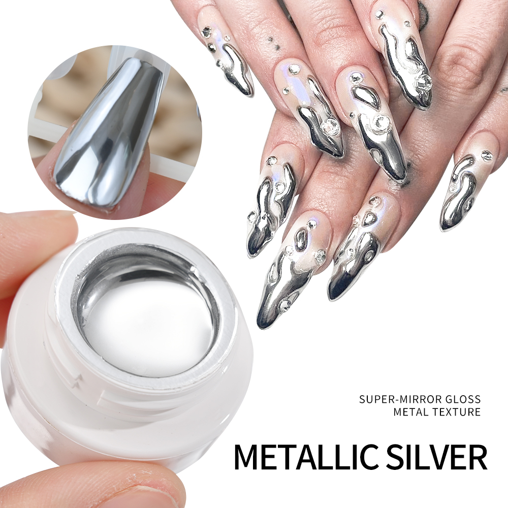 5ml Silver Gold Metallic Gel N - đánh giá và giá Nail Art Glossy