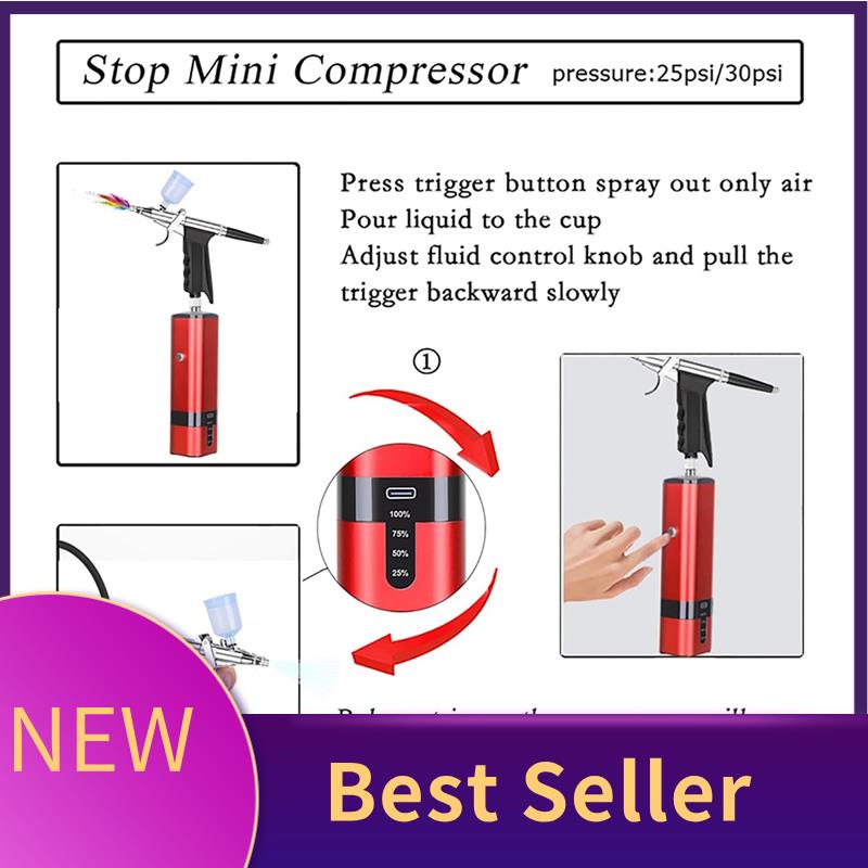 ABLU-Cordless Airbrush Set Wit - đánh giá và giá Nail Art Brush Set