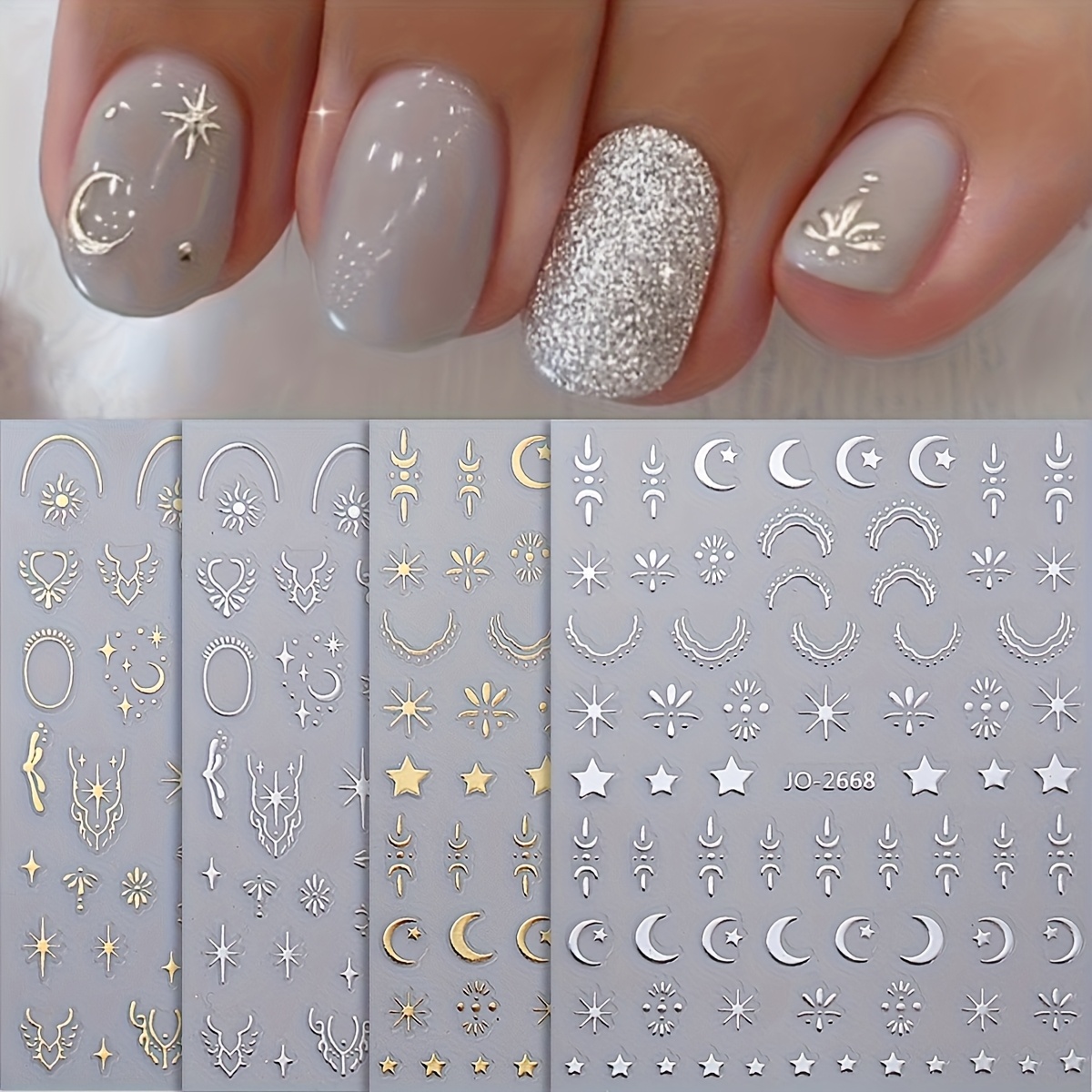 Set of 4 Bohemian Star And Moo - đánh giá và giá Nail Art Quotes