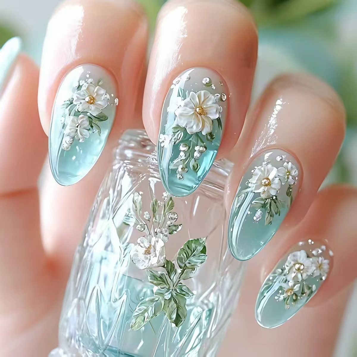 Medium fake nails for women gi - đánh giá và giá Nail Art Flower