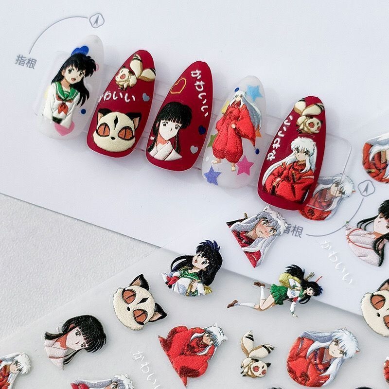 Inuyasha Relief Nail Stickers  - đánh giá và giá Nail Art One Piece