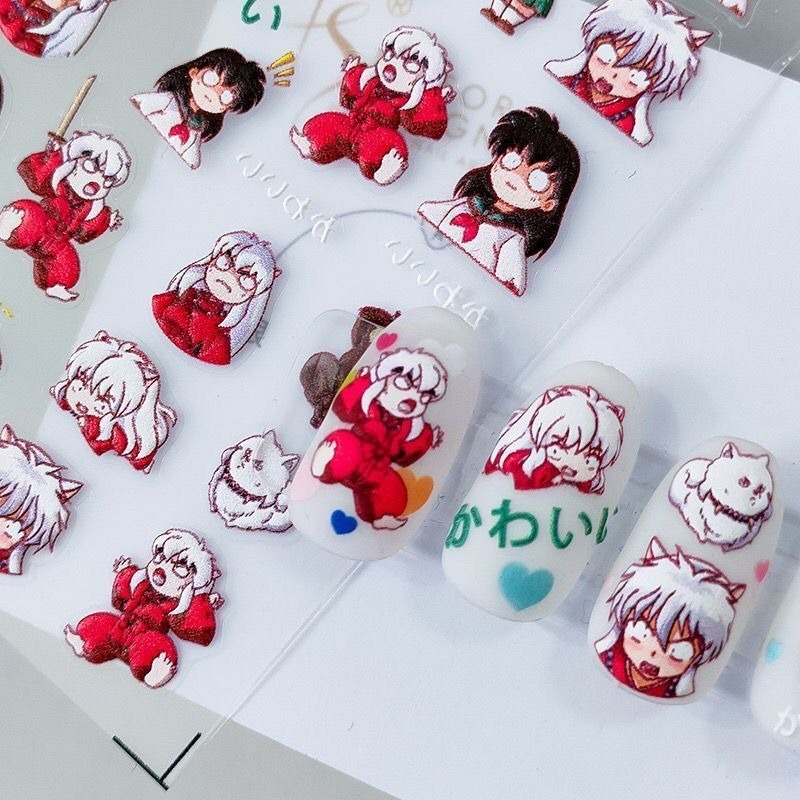 Inuyasha Relief Nail Stickers  - đánh giá và giá Nail Art One Piece