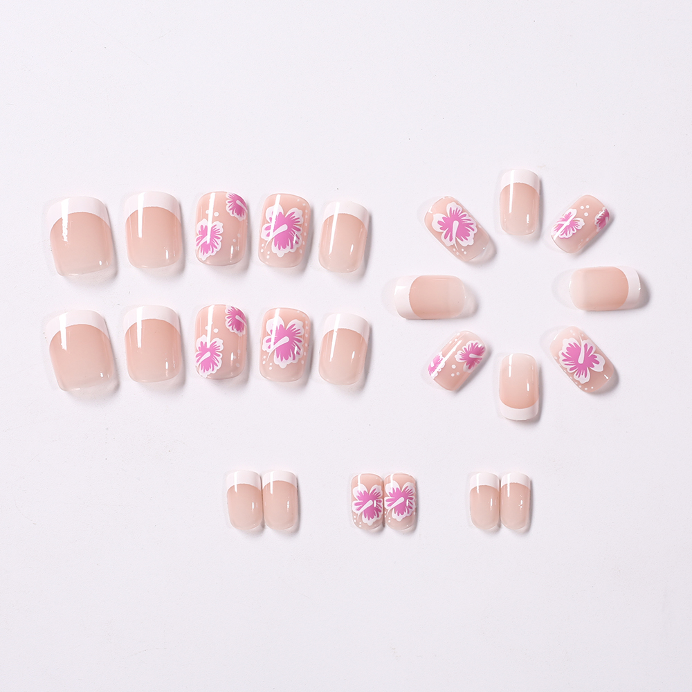 24Pcs French Flower False Nail - đánh giá và giá Nail Art Flower