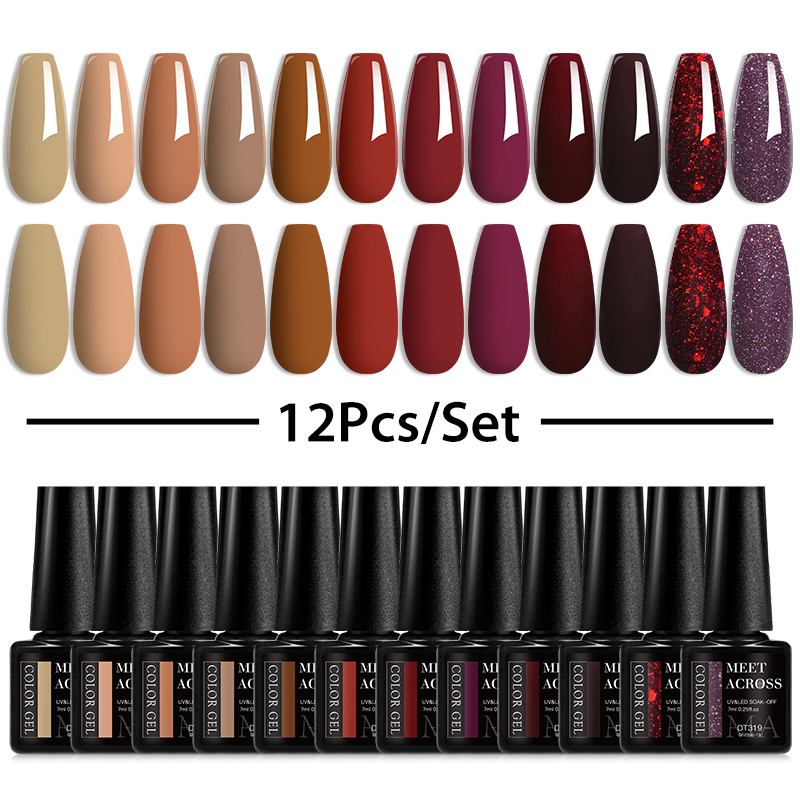 10/12Pcs Gel Nail Polish Set C - đánh giá và giá Nail Art Glossy